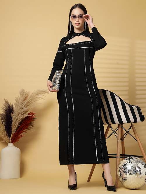 women embellished chocker neck sheath dress - 21922517 -  Standard Image - 0