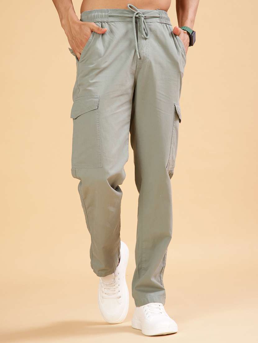 men solid mid rise cargo - 21922563 -  Standard Image - 2