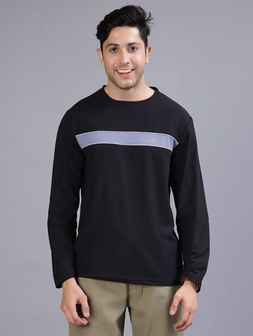 men striped long sleeve regular fit t-shirt