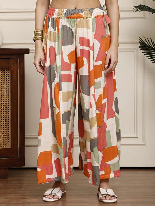 women printed flared palazzo - 21922581 - Standard Image - 0