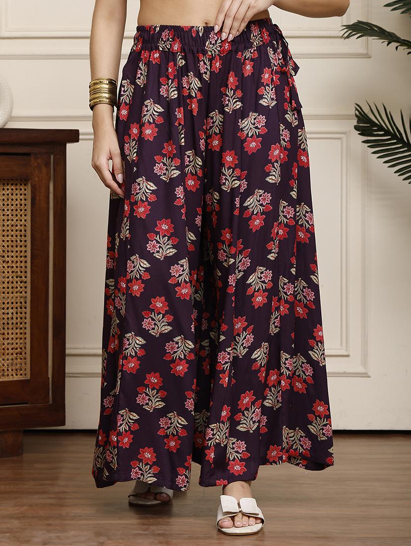 women floral printed flared palazzo - 21922582 - Zoom Image - 0