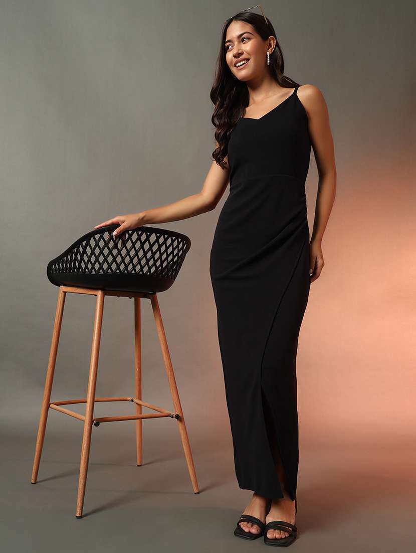 women solid shoulder strap bodycon dress - 21922640 -  Zoom Image - 0