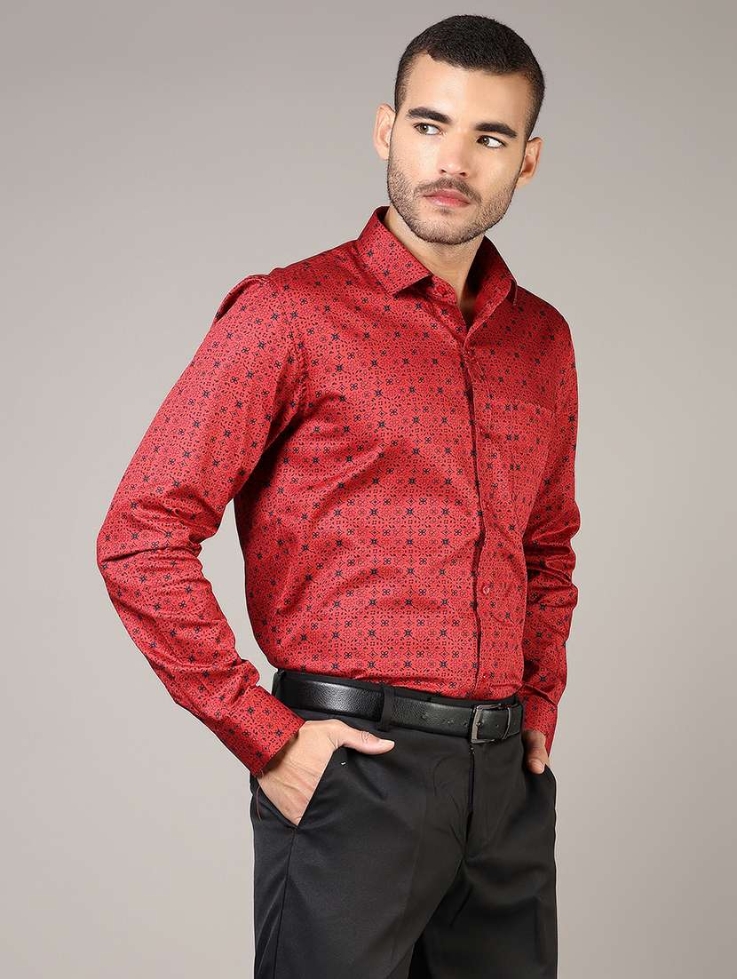 men printed collared long sleeves shirt - 21922703 -  Standard Image - 2