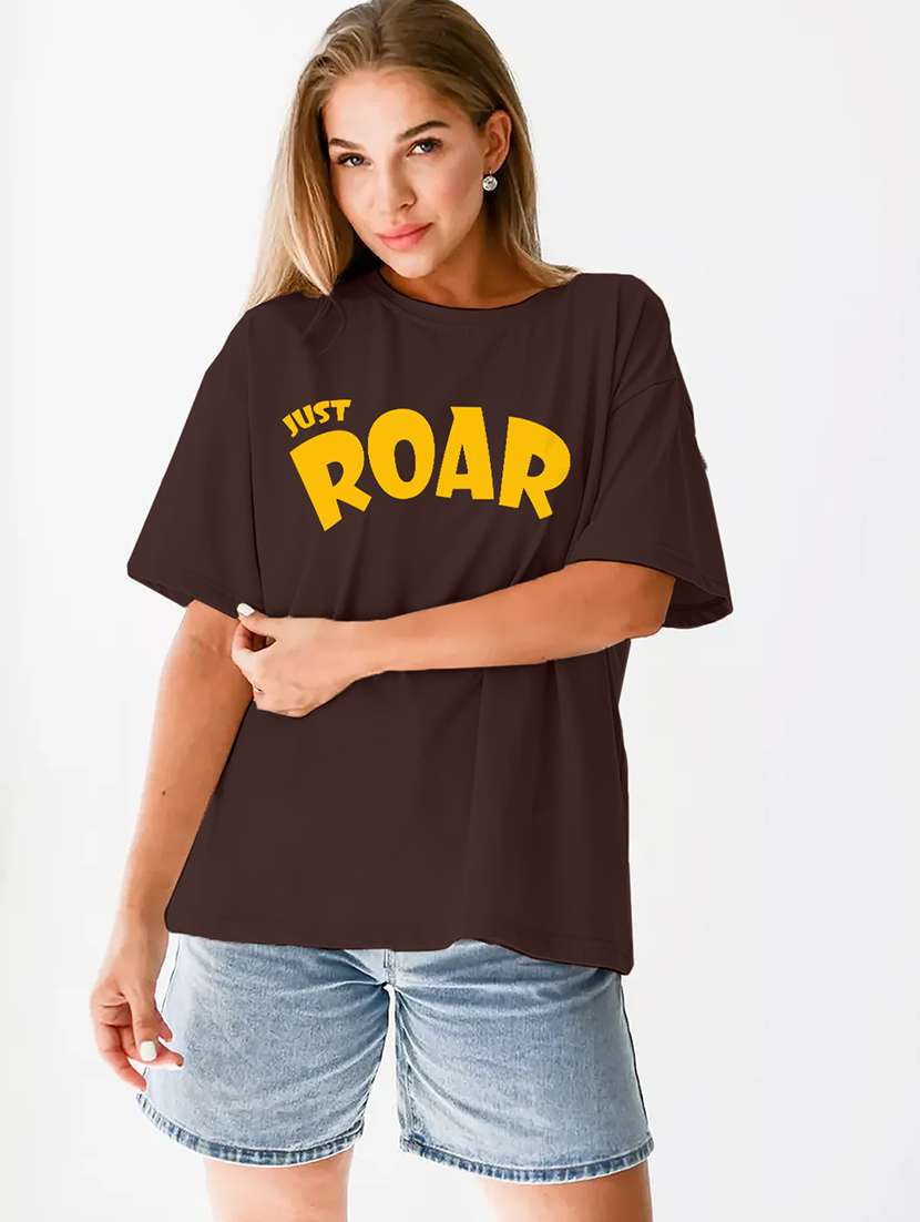 women printed short sleeves oversized t-shirt