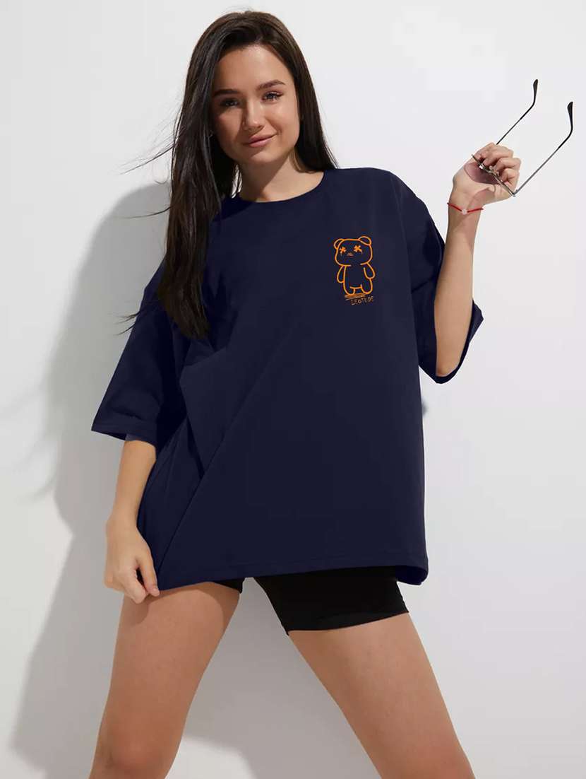 women printed short sleeves oversized t-shirt