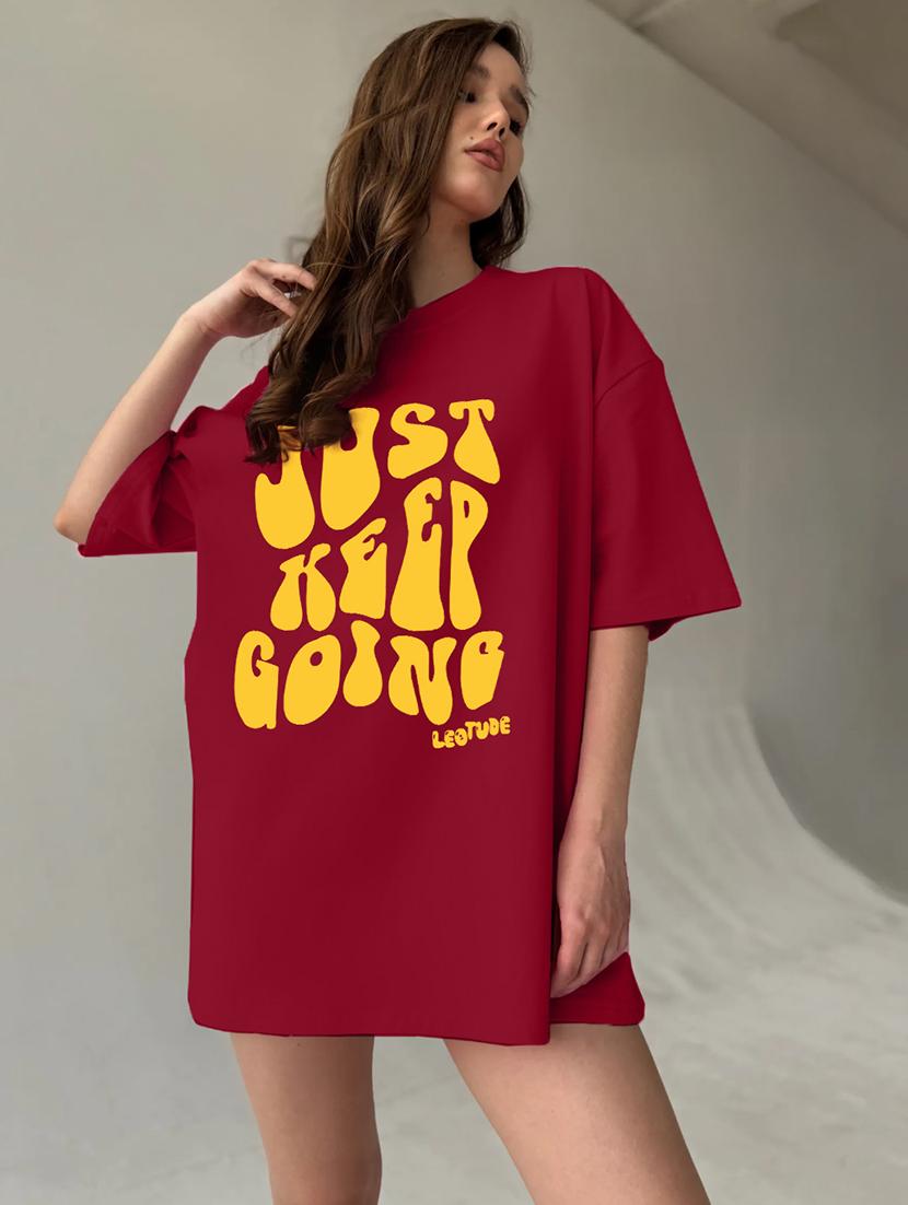 women printed short sleeves oversized t-shirt - 21922725 - Zoom Image - 0