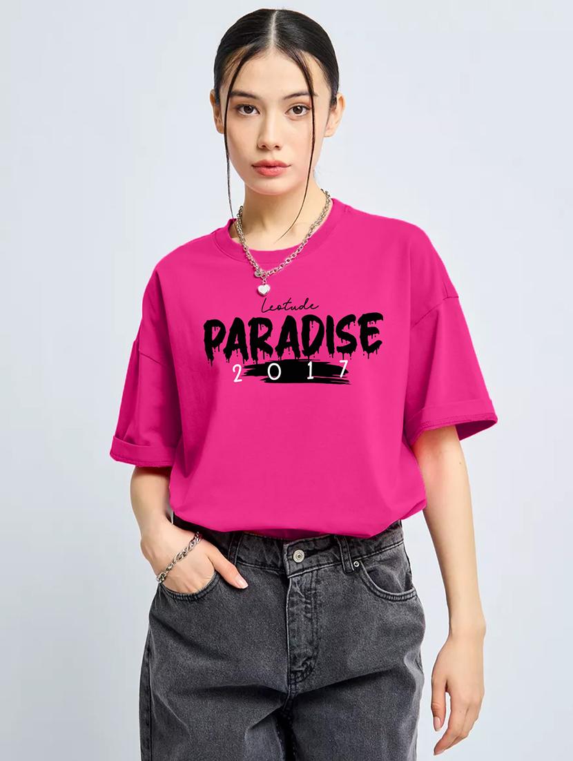 women printed short sleeves oversized t-shirt - 21922735 - Zoom Image - 0