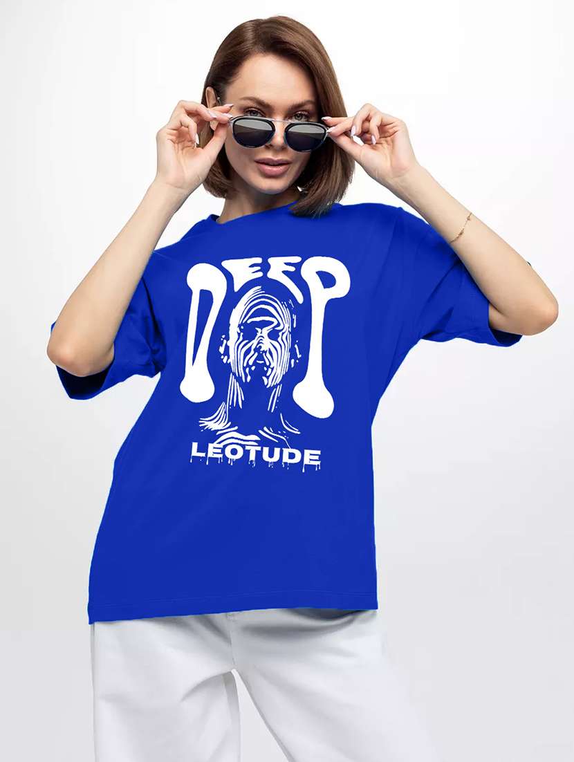 women printed short sleeves oversized t-shirt