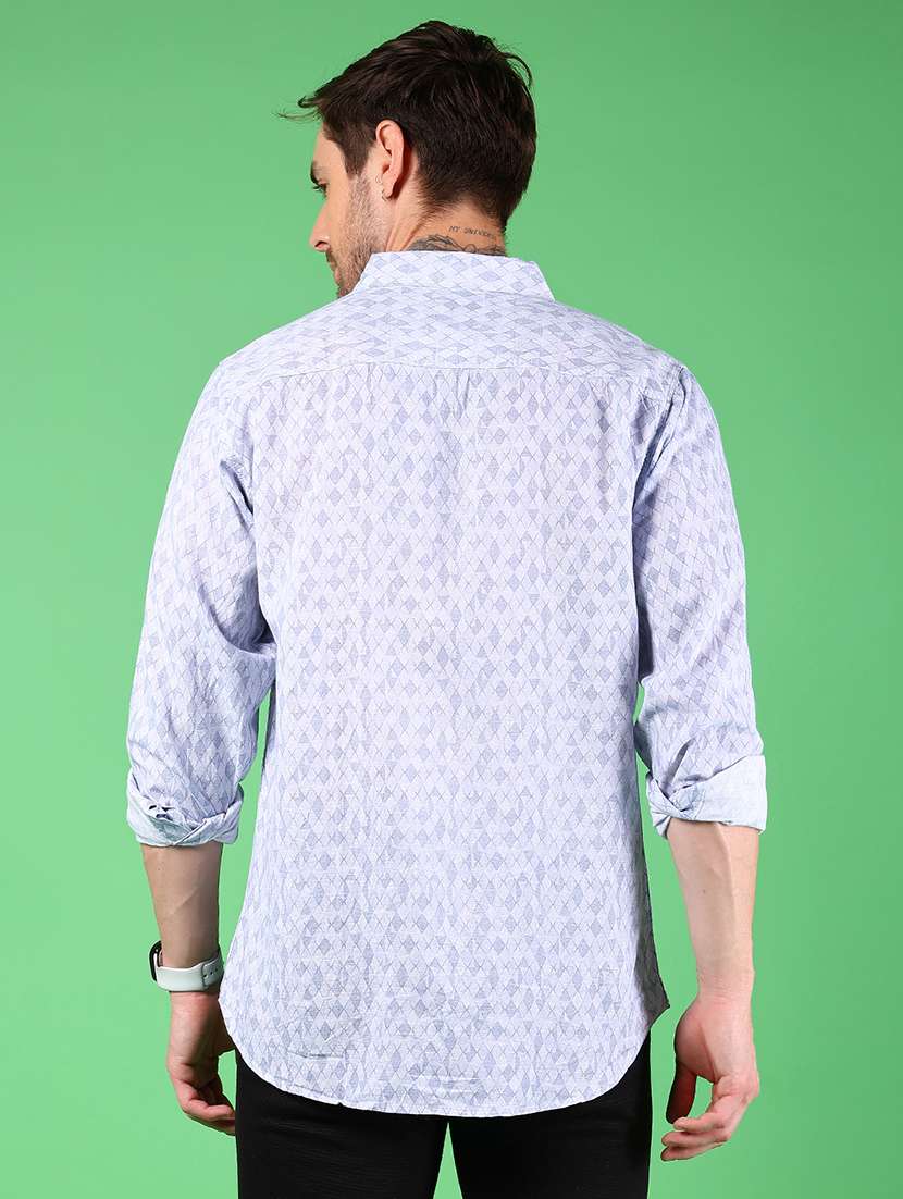 men printed collared long sleeve casual shirt - 21922781 -  Standard Image - 2