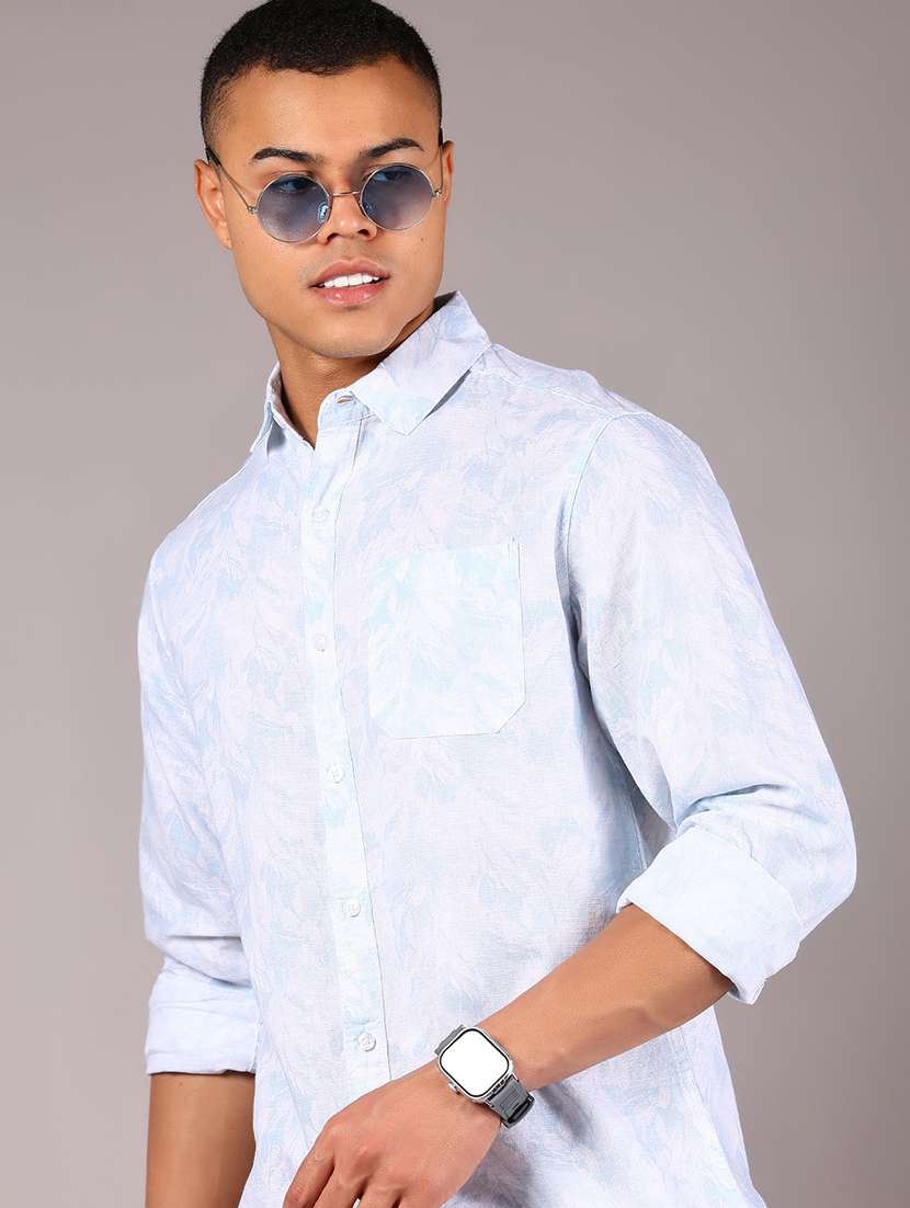 men floral printed collared long sleeve casual shirt - 21922783 -  Standard Image - 2