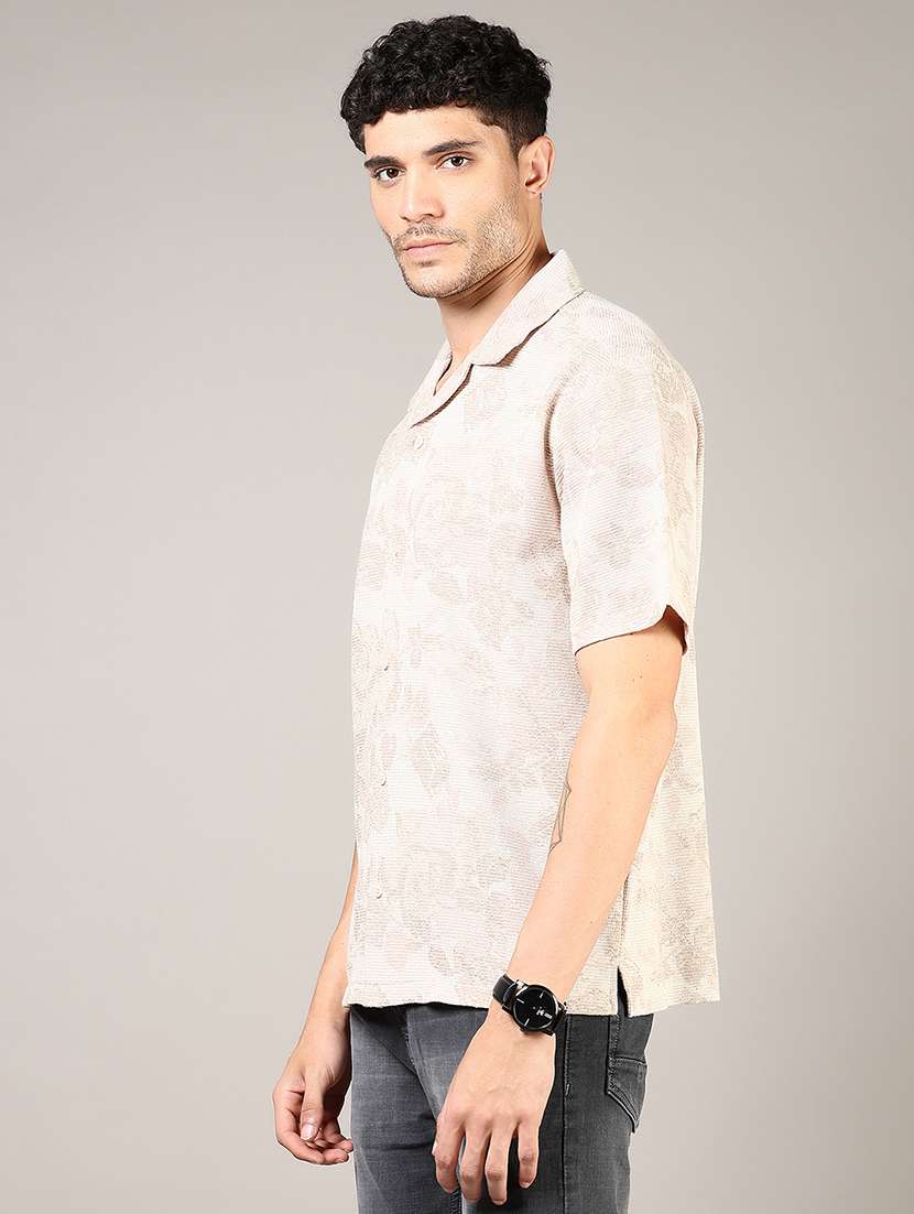 men printed cuban collared long sleeves shirt  - 21922799 -  Standard Image - 2