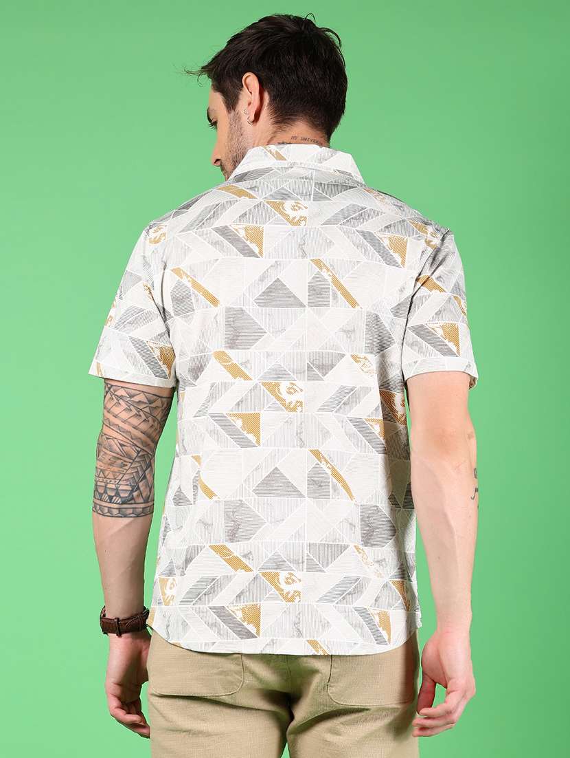 men geometric printed short sleeve casual shirt - 21922802 -  Standard Image - 2