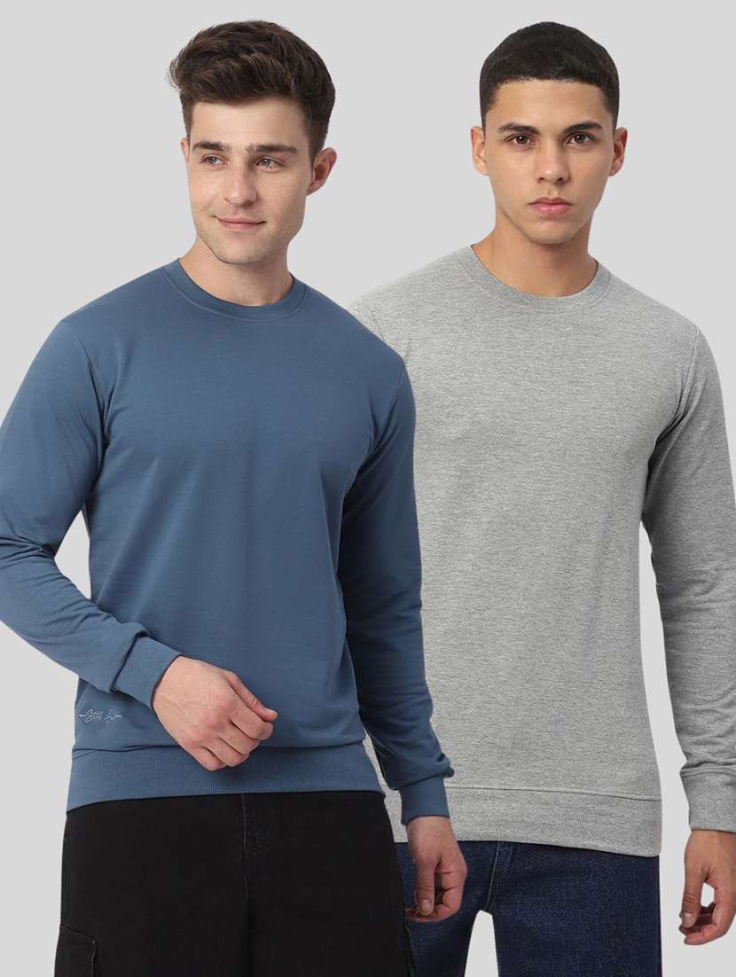 men pack of 2 solid long sleeves sweatshirt