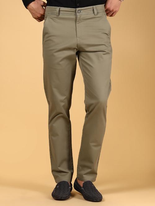 men solid mid rise regular fit chinos - 21922870 - Standard Image - 0