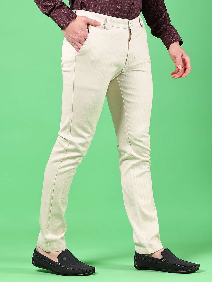 men solid mid rise slim fit chinos  - 21922876 -  Standard Image - 2