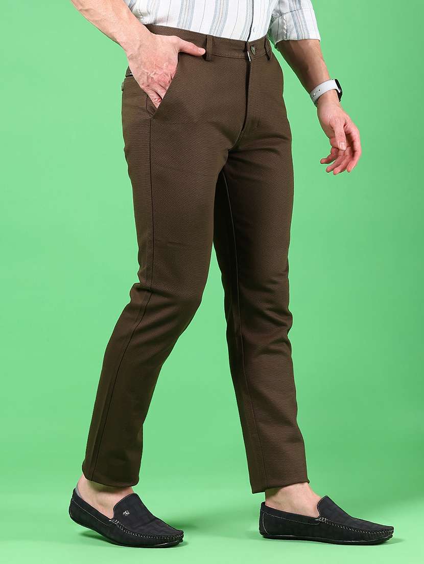 men solid mid rise slim fit chinos  - 21922882 -  Standard Image - 2
