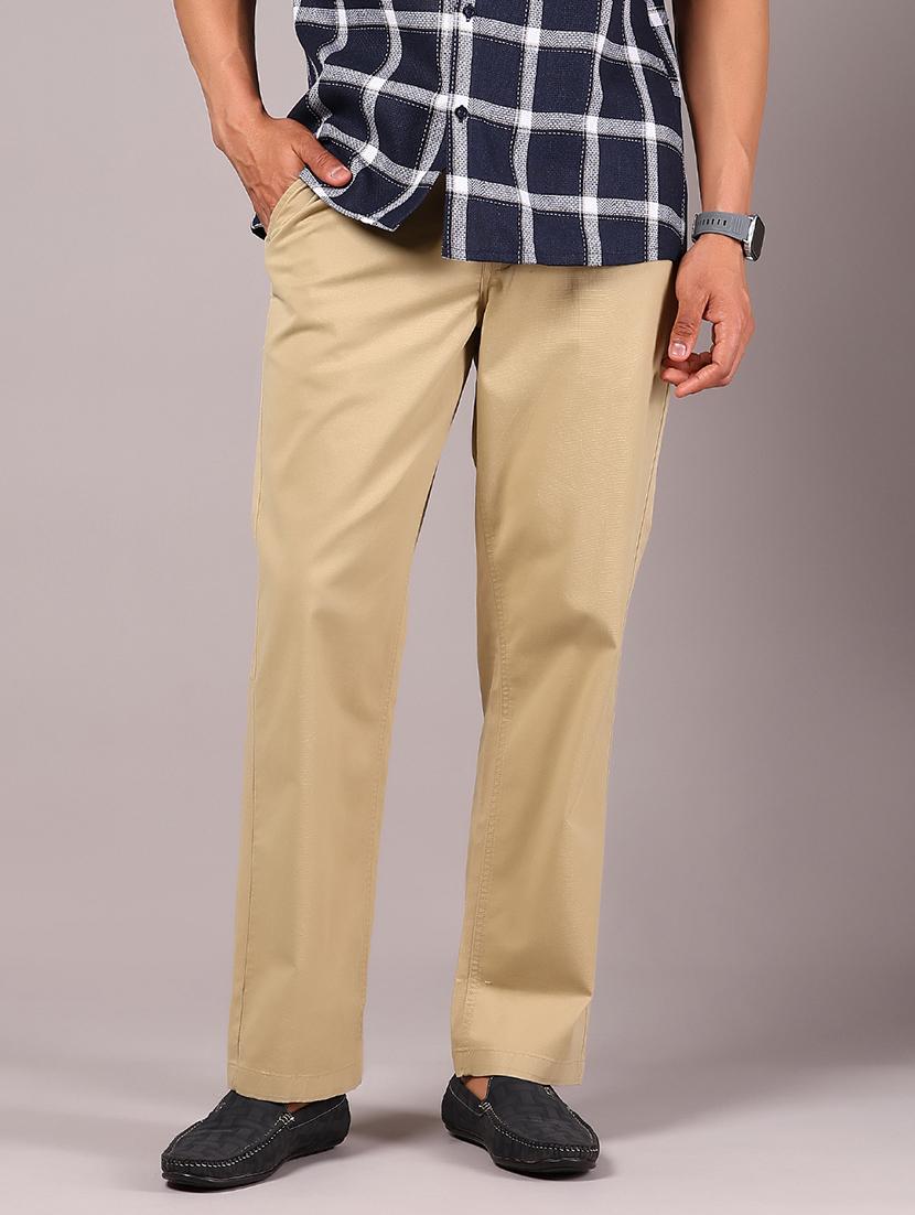 men solid mid rise regular fit trouser - 21922888 -  Zoom Image - 0