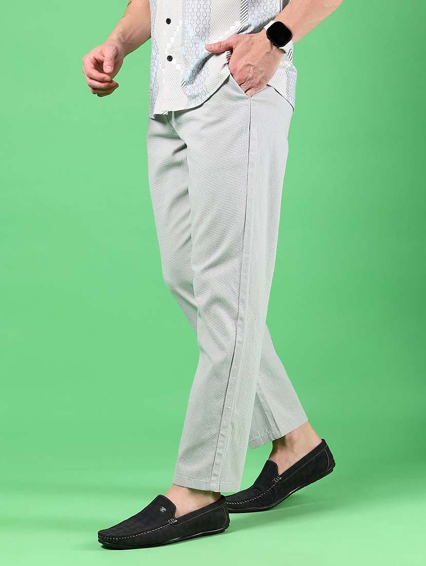 men solid mid rise regular fit chinos - 21922889 - Standard Image - 2