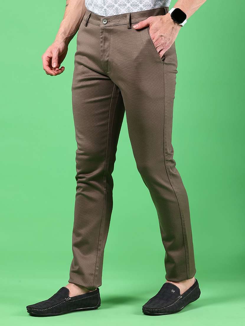 men solid mid rise slim fit chinos  - 21922899 -  Standard Image - 2