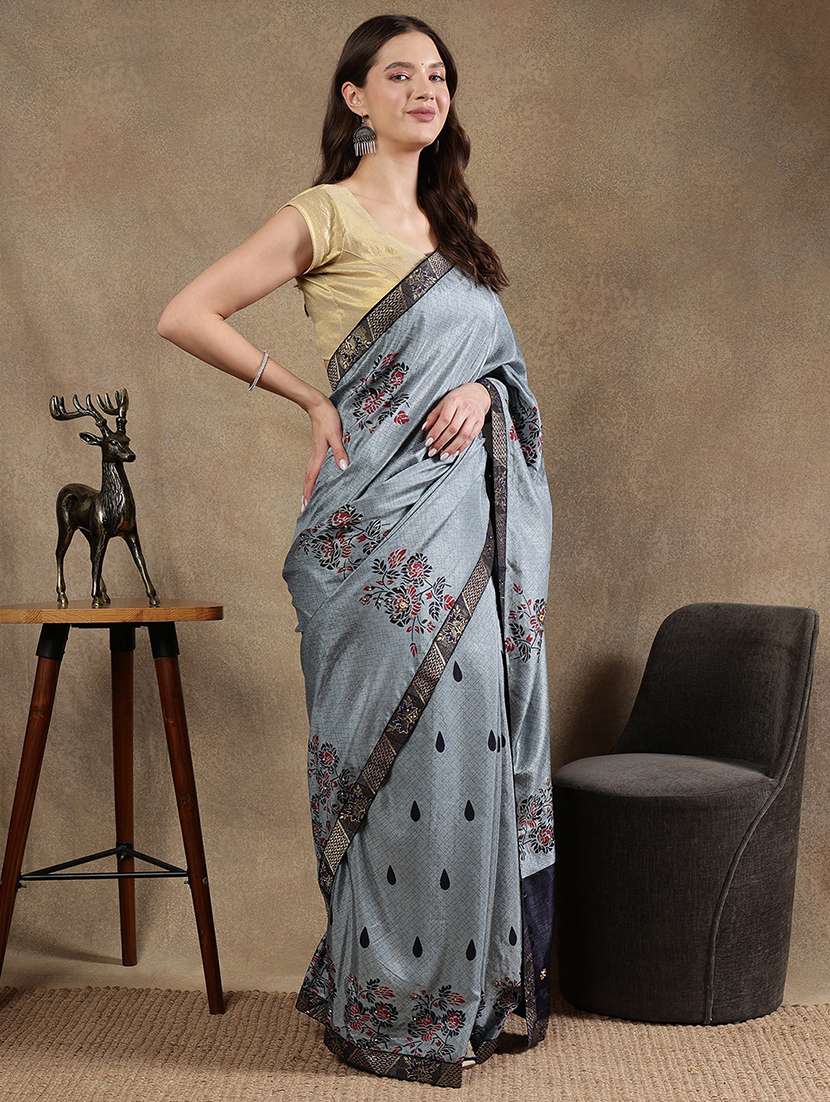 women printed casual wear saree with blouse - 21922915 -  Standard Image - 2