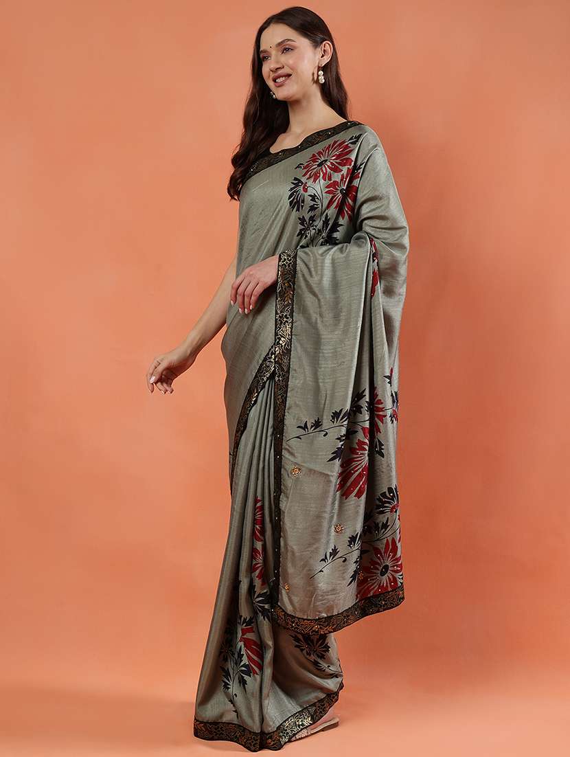women printed casual wear saree with blouse - 21922918 -  Standard Image - 2