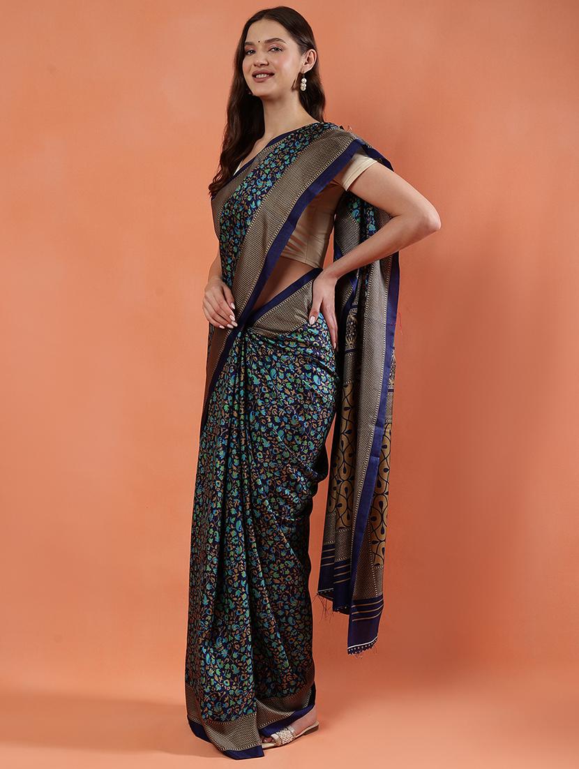 women printed casual wear saree with blouse - 21922924 - Standard Image - 2
