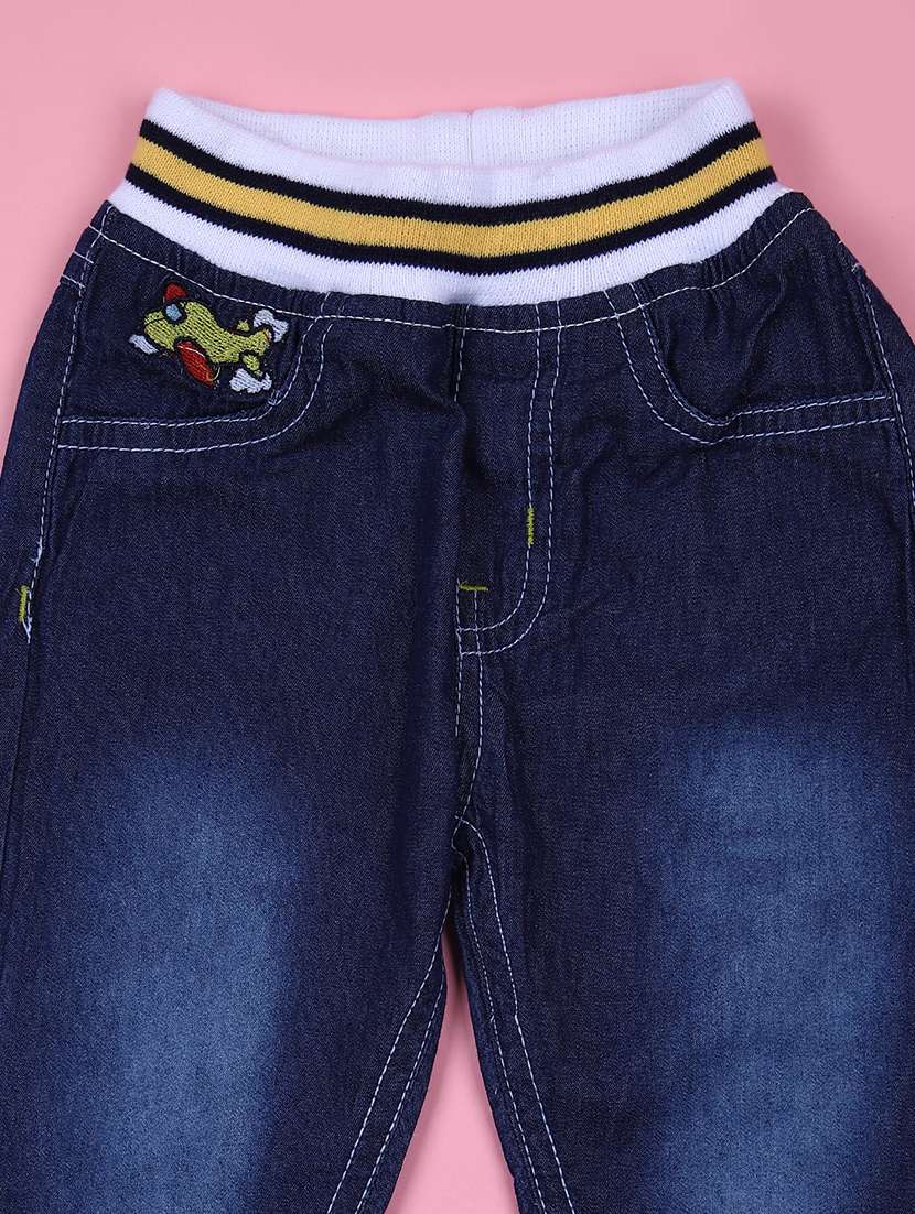 boys blue mid rise plain jean - 21923308 -  Standard Image - 2