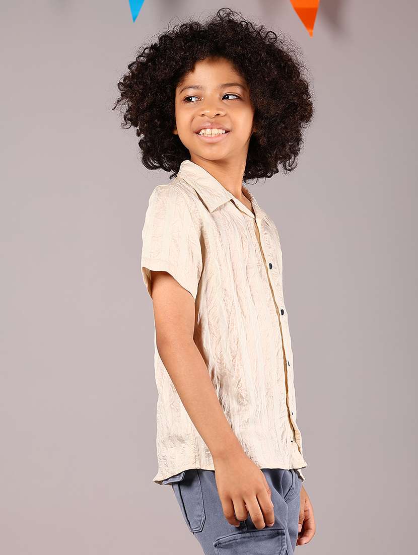 boys self design short sleeve casual shirt - 21923660 -  Standard Image - 2
