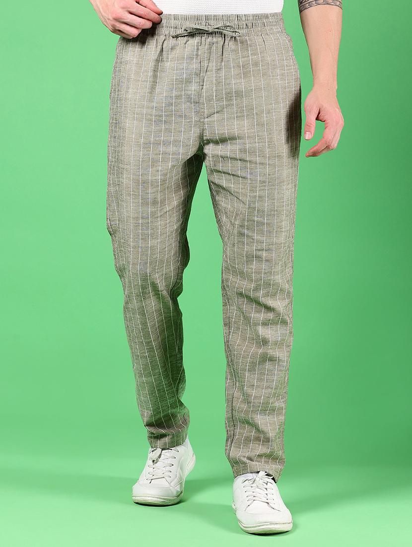 men striped mid rise casual trouser - 21923717 -  Zoom Image - 0