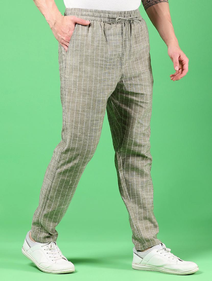 men striped mid rise casual trouser - 21923717 - Standard Image - 2