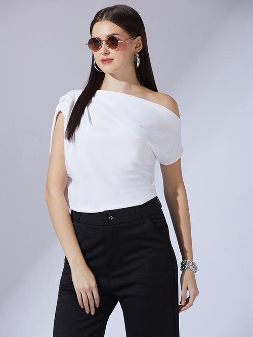 women solid asymmetric neck sleeveless top - 21923729 -  Standard Image - 0
