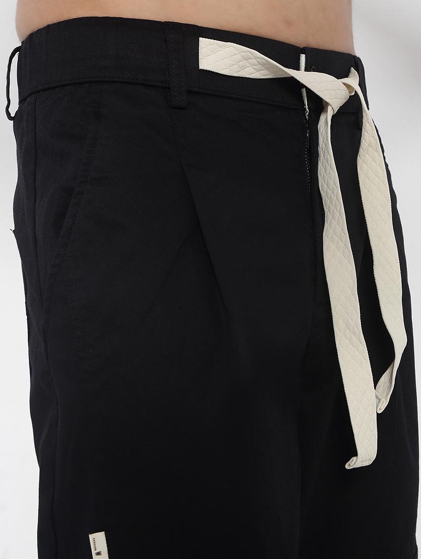 men solid mid rise regular fit casual trouser - 21923896 - Standard Image - 2