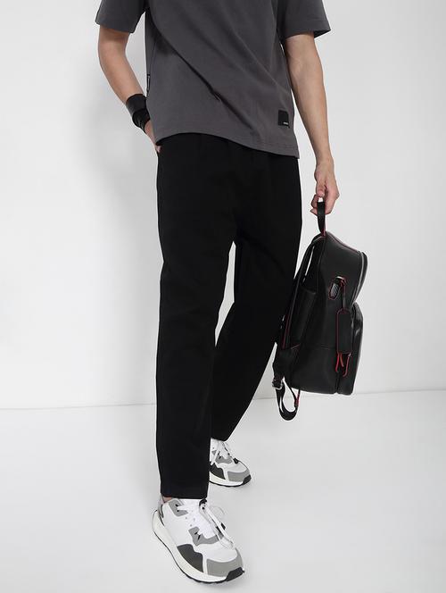 men solid mid rise full length casual trouser - 21923906 - Standard Image - 0
