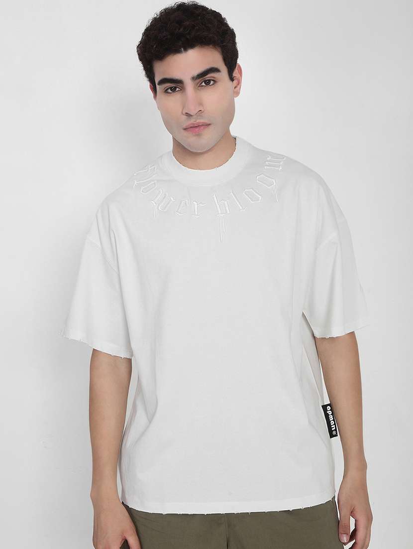 men solid short sleeves loose fit t-shirt
