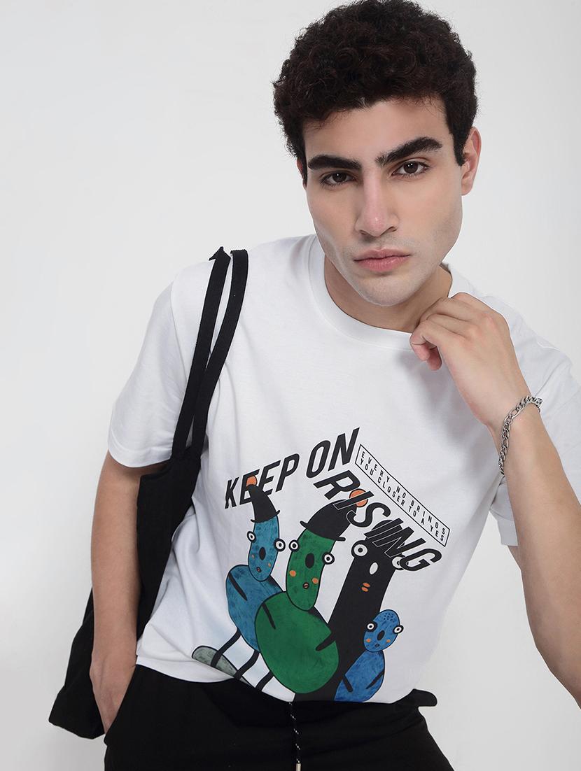men printed short sleeves loose fit t-shirt - 21923922 -  Zoom Image - 0