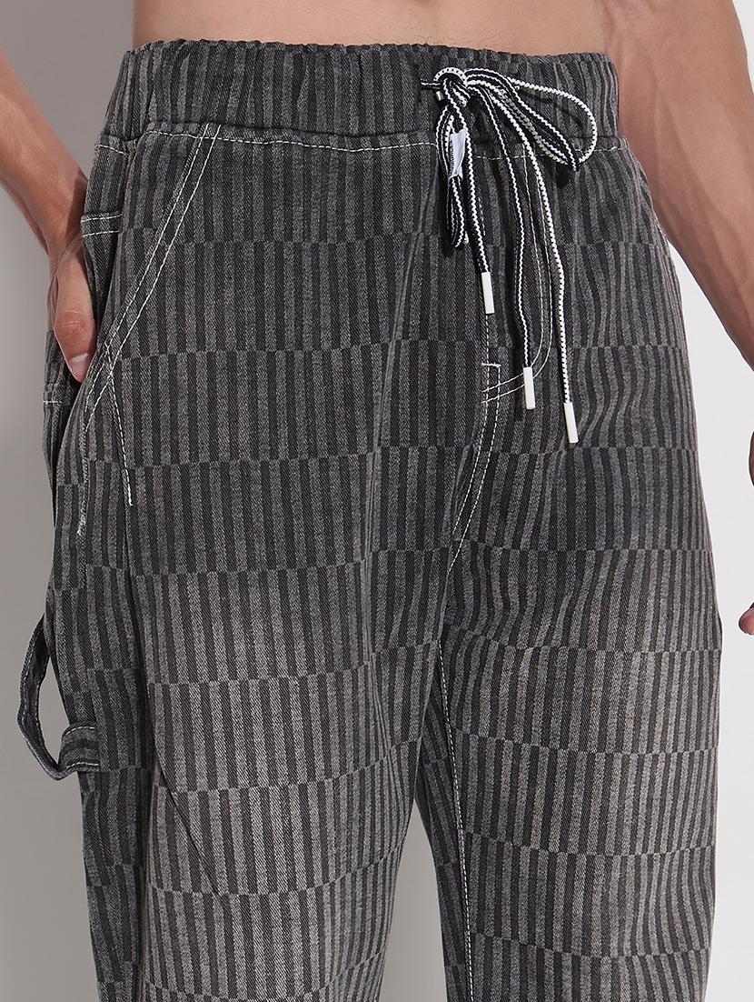men checkered mid rise full length casual trouser - 21923935 - Standard Image - 2