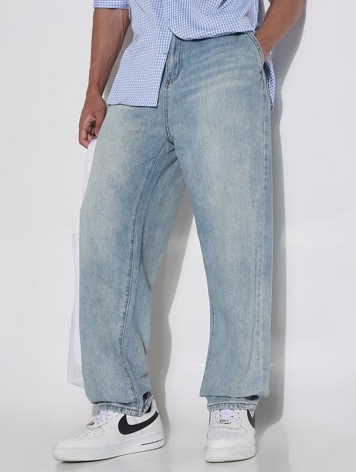 men solid mid rise baggy jean - 21923938 - Standard Image - 0