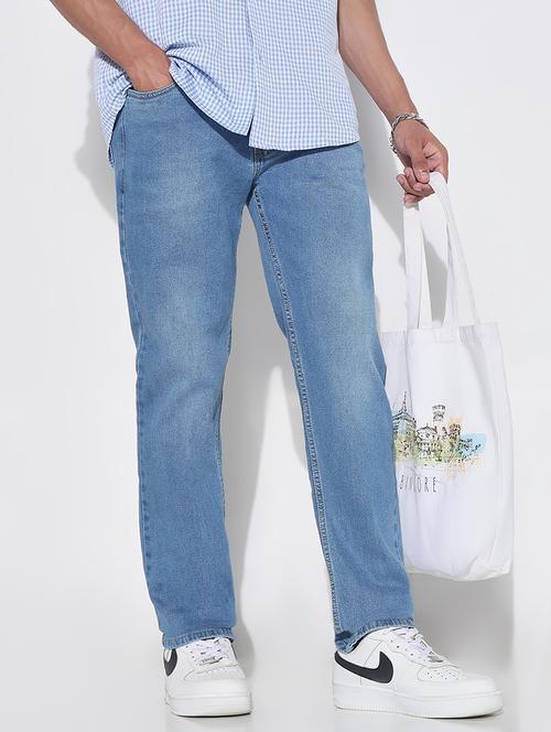 men solid mid rise straight fit jean - 21923959 - Standard Image - 0