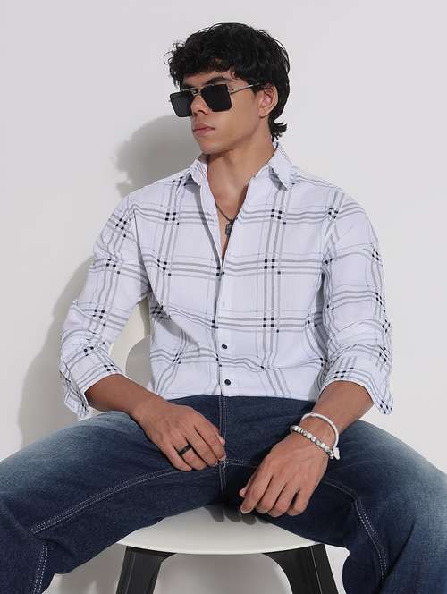 men checkered long sleeve regular fit casual shirt - 21923967 -  Standard Image - 0