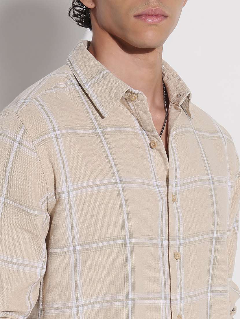 men checkered long sleeve regular fit casual shirt - 21923968 -  Standard Image - 2