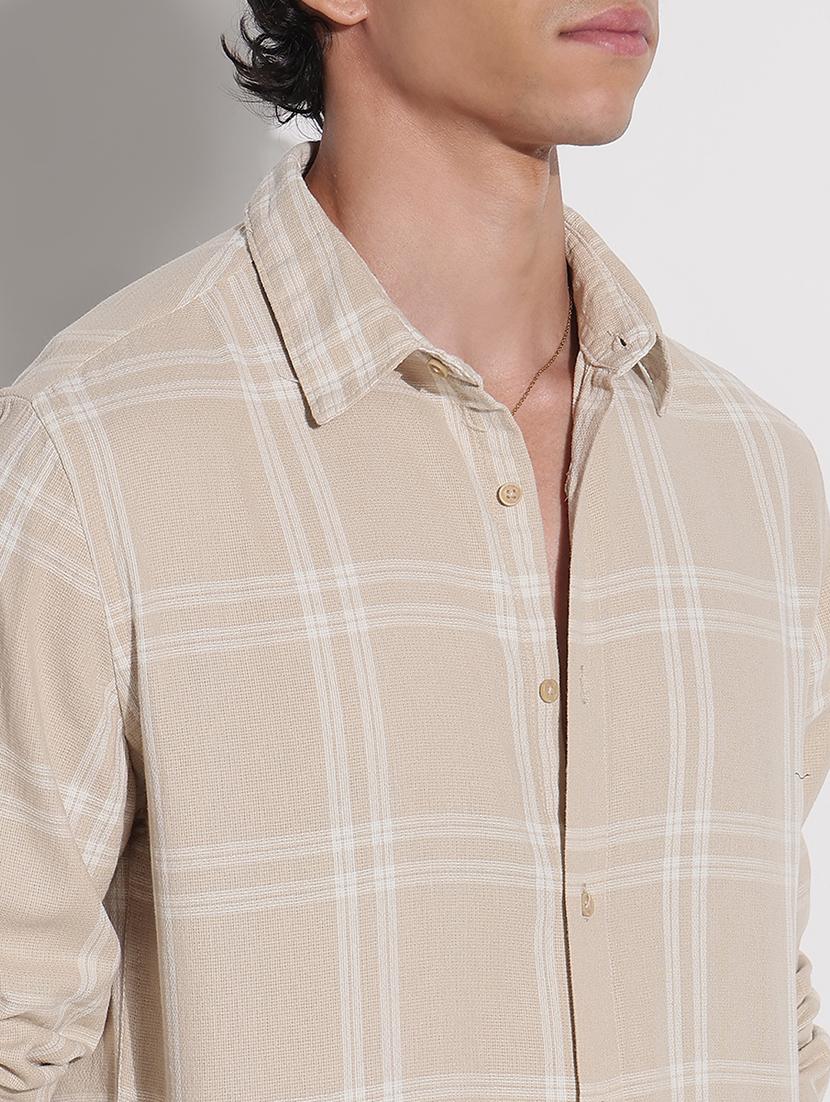 men checkered long sleeve regular fit casual shirt - 21923970 - Standard Image - 2