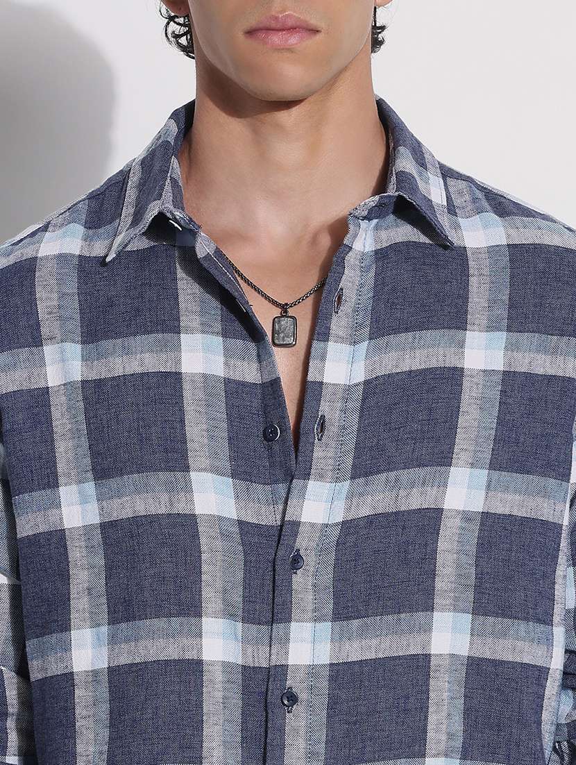 men checkered long sleeve regular fit casual shirt - 21923971 -  Standard Image - 2