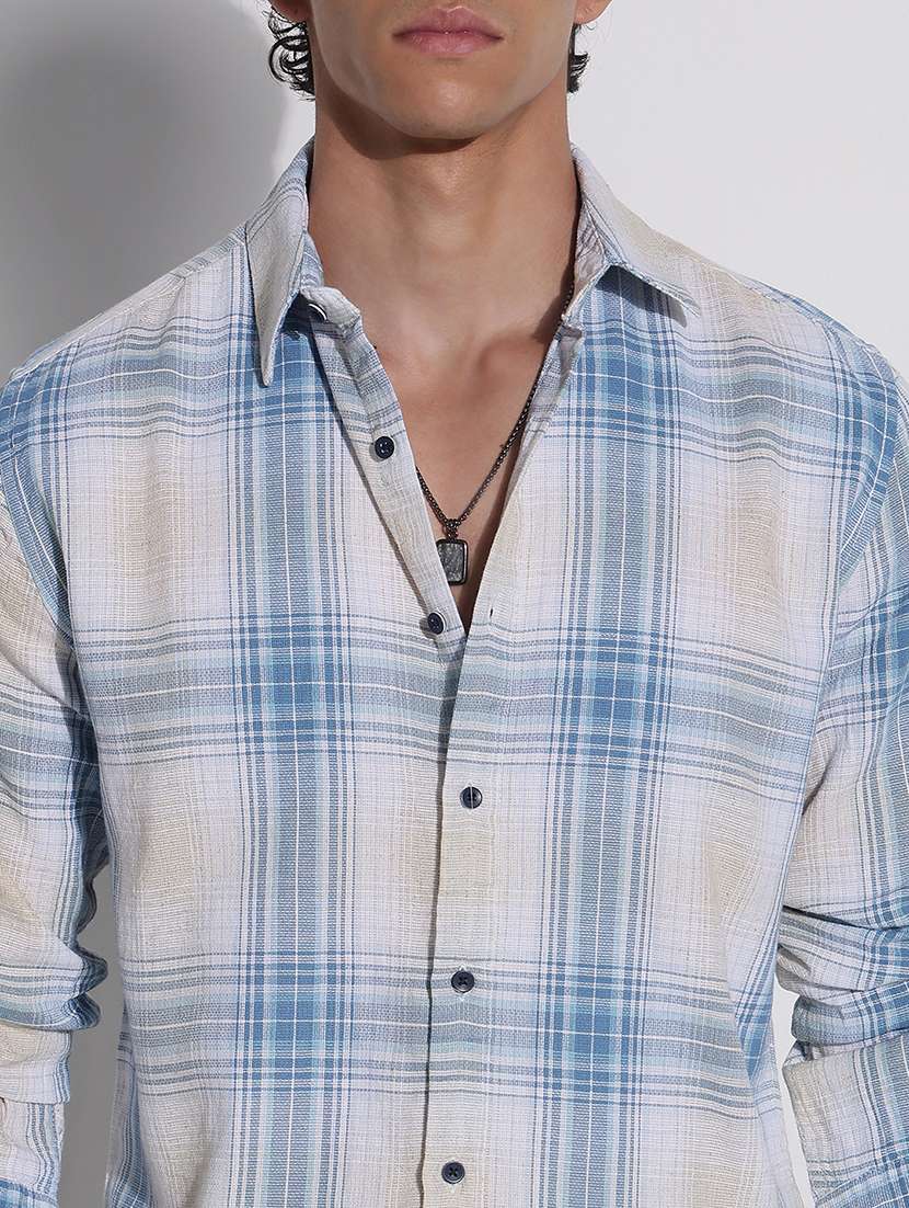 men checkered long sleeve regular fit casual shirt - 21923972 -  Standard Image - 2