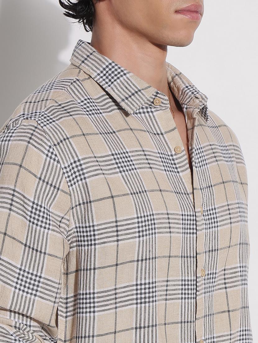 men checkered long sleeve regular fit casual shirt - 21923974 - Standard Image - 2