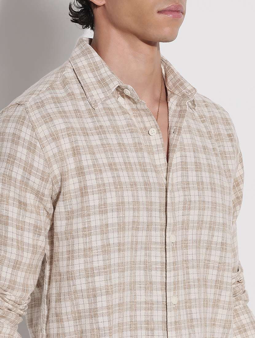 men checkered long sleeve regular fit casual shirt - 21923988 -  Standard Image - 2