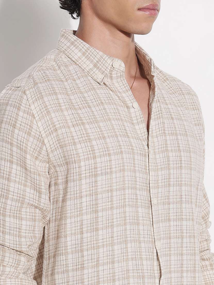 men checkered long sleeve regular fit casual shirt - 21923990 -  Standard Image - 2