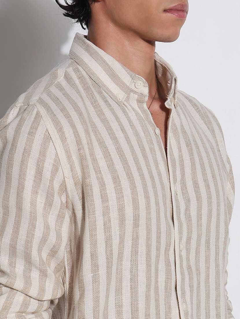 men striped long sleeve regular fit casual shirt - 21923991 -  Standard Image - 2