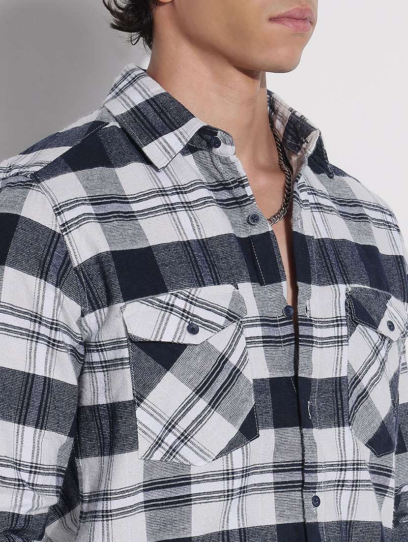 men checkered long sleeve regular fit casual shirt - 21923995 -  Standard Image - 2