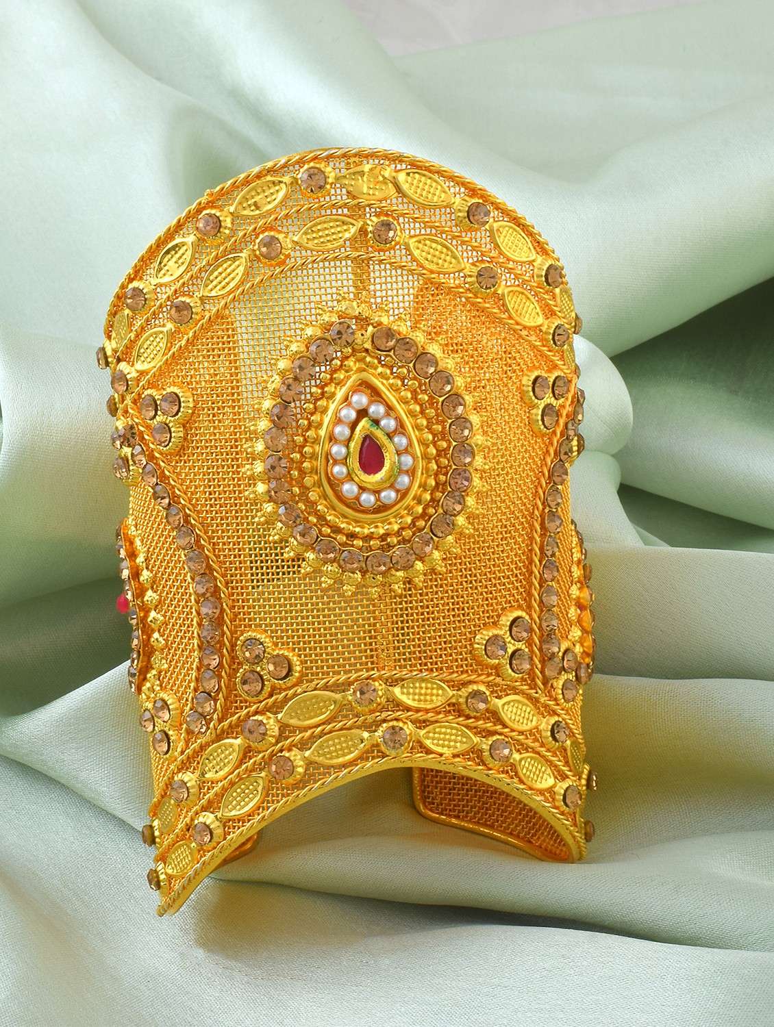 brass gold plated arm cuff traditional jewellery women