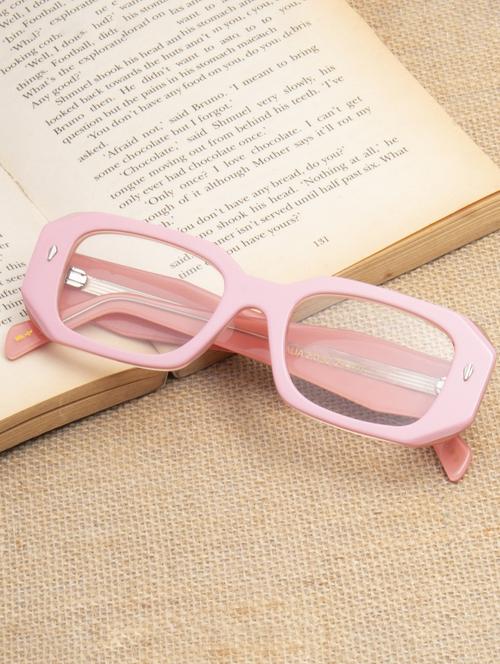 ted smith pink rectangle premium italian acetate frames for unisex - 21924301 - Standard Image - 0
